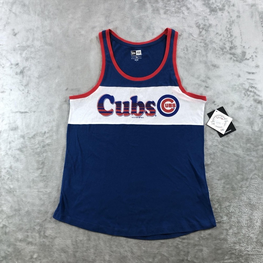 Chicago Cubs Shirt Womens Small Blue MLB Baseball New Era Tank Top Sleeveless